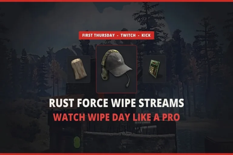 Rust force wipe stream timeline, from the pre-wipe show and the update going live to the first base and the first raids.